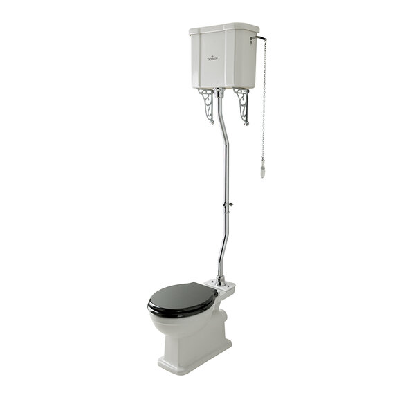 BC Designs Victrion High Level Traditional Toilet with Black Seat