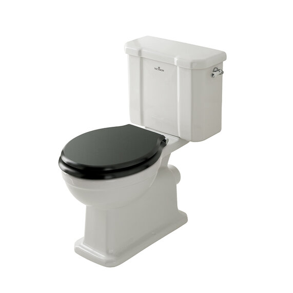 BC Designs Victrion Close Coupled Toilet with Black Seat
