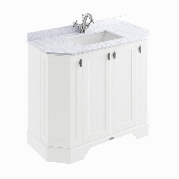 BC Designs Victrion 1000 Nimbus White Traditional Vanity Unit with Marble Top