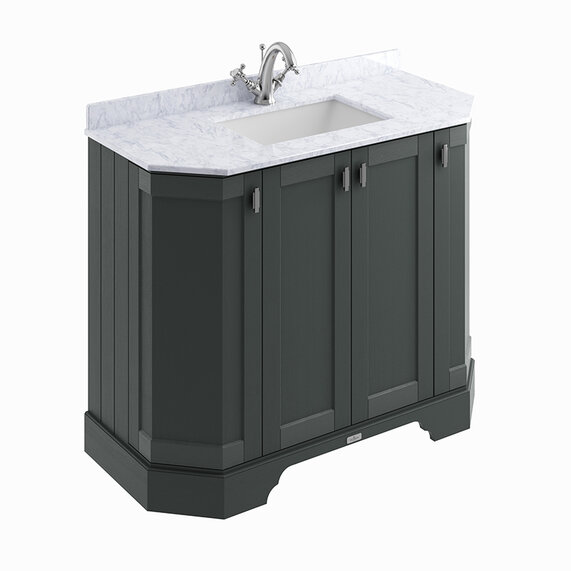 BC Designs Victrion 1000 Dark Lead Traditional Vanity Unit with Marble Top