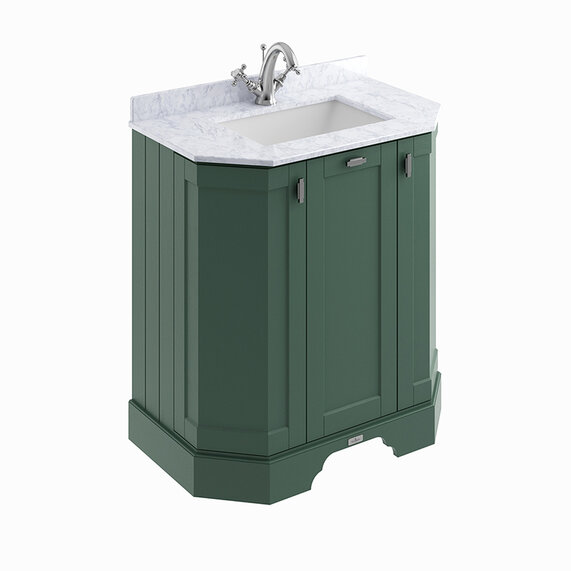 BC Designs Victrion 750 Forest Green Traditional Vanity Unit with Marble Top
