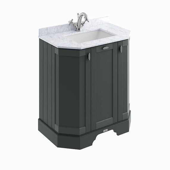 BC Designs Victrion 750 Dark Lead Floorstanding Traditional Vanity Unit with Marble Top