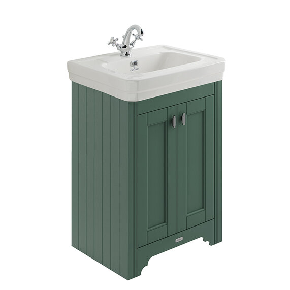 BC Designs Victrion 640 Forest Green Traditional Vanity Unit with Marble Top