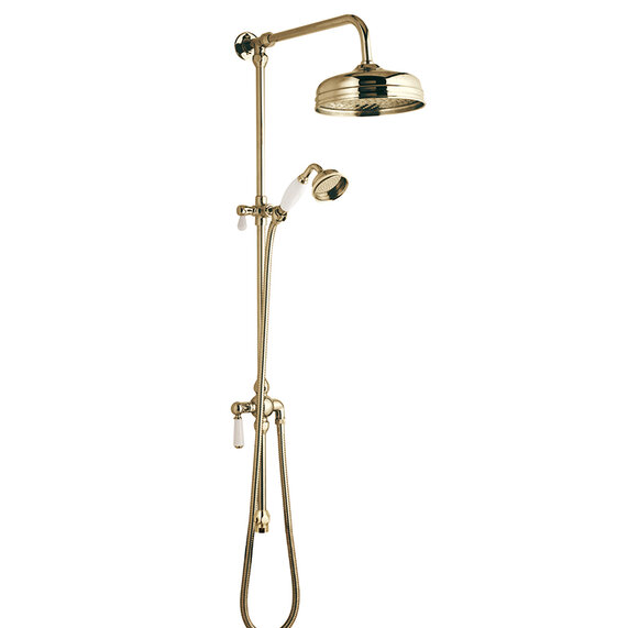BC Designs Victrion Gold Rigid Riser Shower Kit with Head
