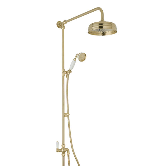 BC Designs Victrion Brushed Gold Rigid Riser Shower Kit with Head