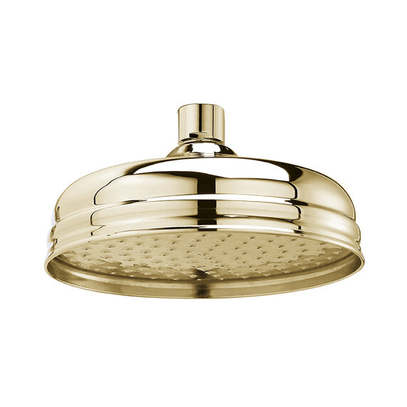 BC Designs Victrion Gold 8 Inch Shower Head | Ceiling or Wall Mounted