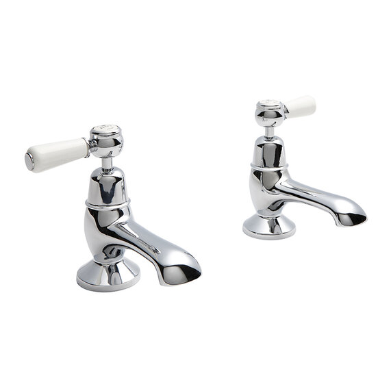 BC Designs Victrion Chrome Lever Bath Pillar Taps