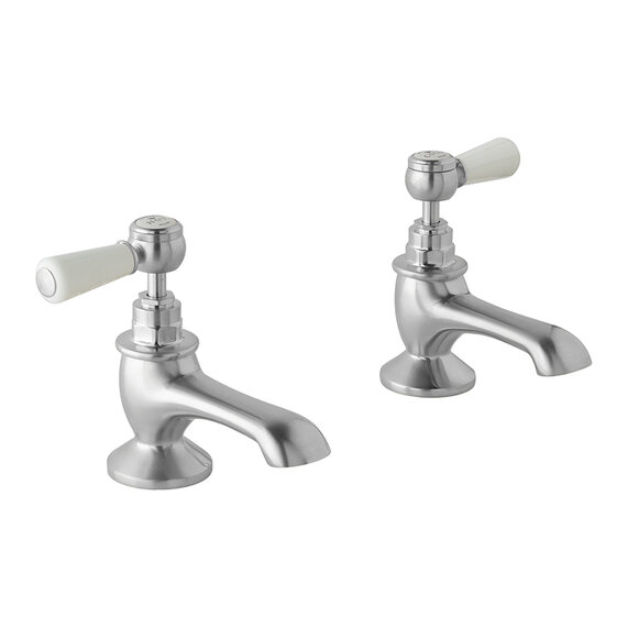 BC Designs Victrion Brushed Chrome Lever Bath Pillar Taps