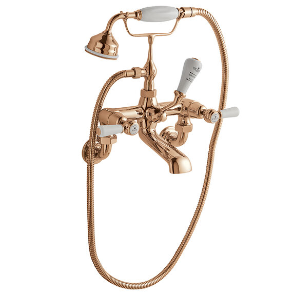 BC Designs Victrion Copper Lever Wall Mounted Bath Shower Mixer Tap