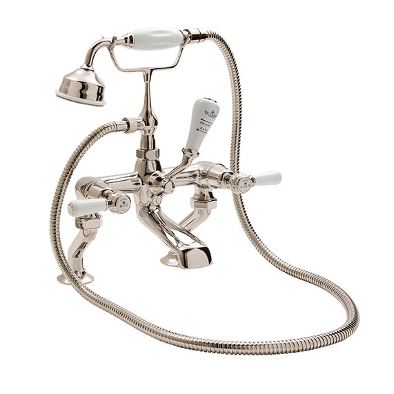 BC Designs Victrion Nickel Lever Deck Mounted Bath Shower Mixer Tap