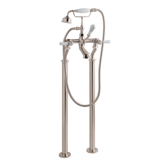 BC Designs Victrion Brushed Nickel Lever Deck Mounted Bath Shower Mixer Tap