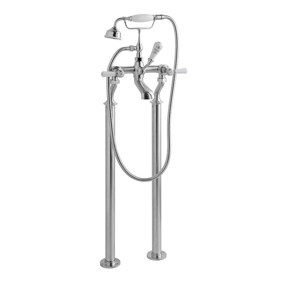 BC Designs Victrion Brushed Chrome Lever Deck Mounted Bath Shower Mixer Tap