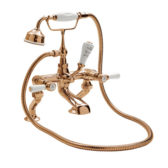 BC Designs Victrion Copper Lever Deck Mounted Bath Shower Mixer Tap