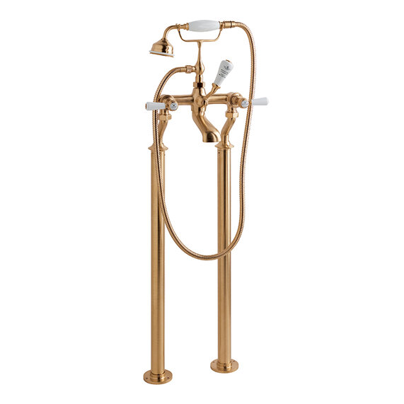 BC Designs Victrion Brushed Copper Lever Deck Mounted Bath Shower Mixer Tap
