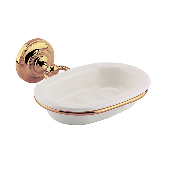 BC Designs Victrion Ceramic Soap Dish with Copper Holder