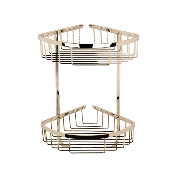 BC Designs Victrion Nickel Double Corner Shower Basket