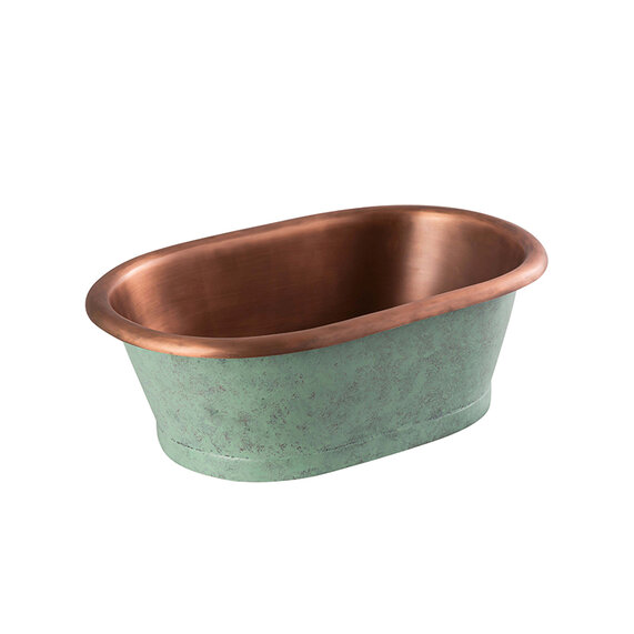 530mm Green Traditional Copper Basin by BC Designs Verdigris