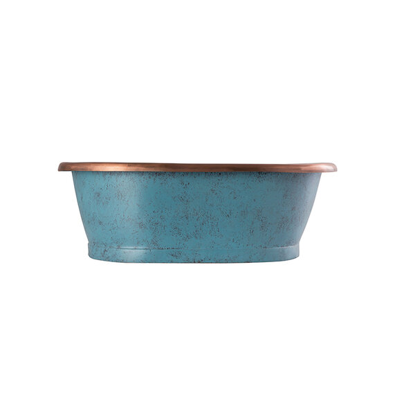 530mm Blue Copper Basin by BC Designs Patinata