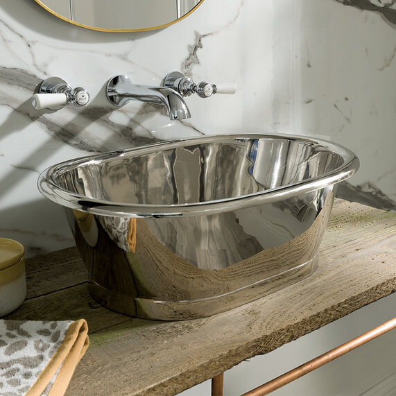 530mm Nickel on Copper Countertop Sink by BC Designs