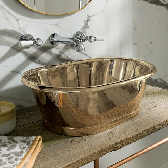 530mm Countertop Basin in Brass for a Gold Colour by BC Designs