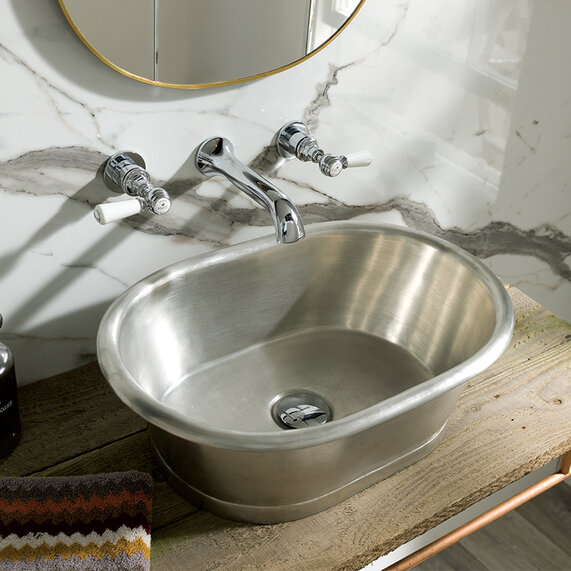 Victorian Tin Copper Counter Top Basin by BC Designs