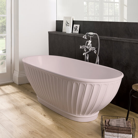 1700mm Light Pink Freestanding Traditional Bath by BC Designs Casini