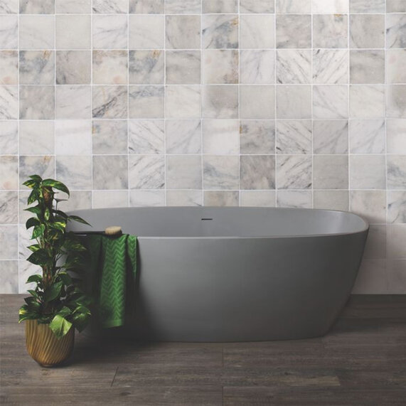 1600mm Freestanding Bath in Industrial Smoke Grey by BC Designs Vive