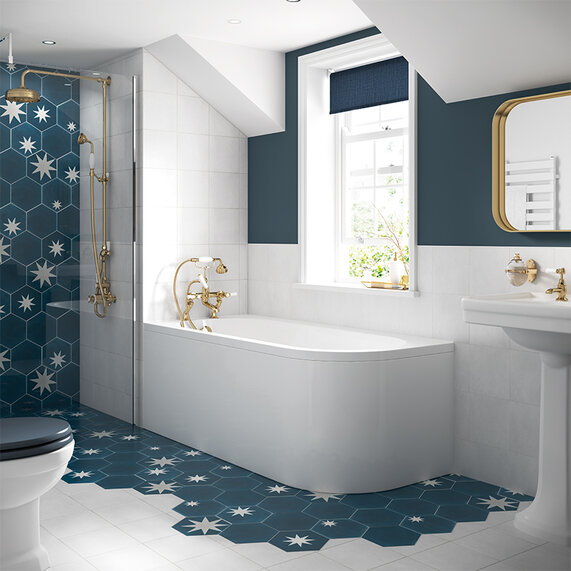 BC Designs Amerina 1700 White Corner Bath LH