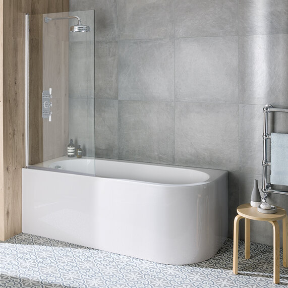 BC Designs Ancorner White Corner Bath RH