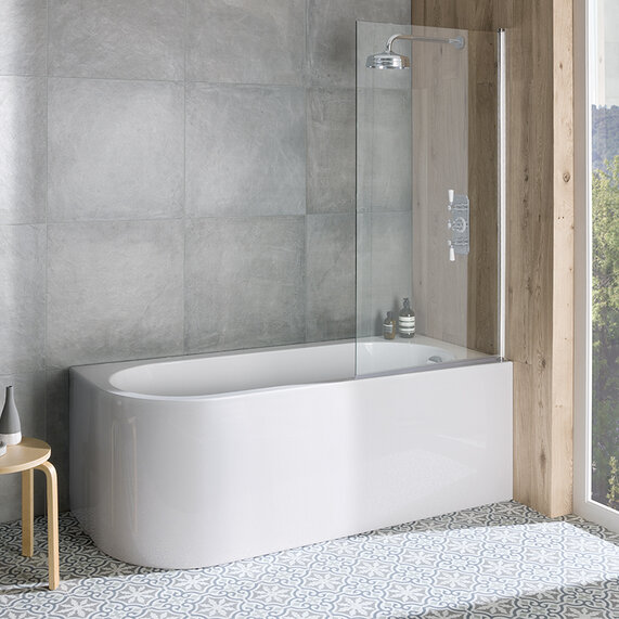BC Designs Ancorner White 1700 Corner Bath | Left Handed