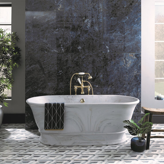 1555 x 740mm - Bampton Marble Bath - BC Designs