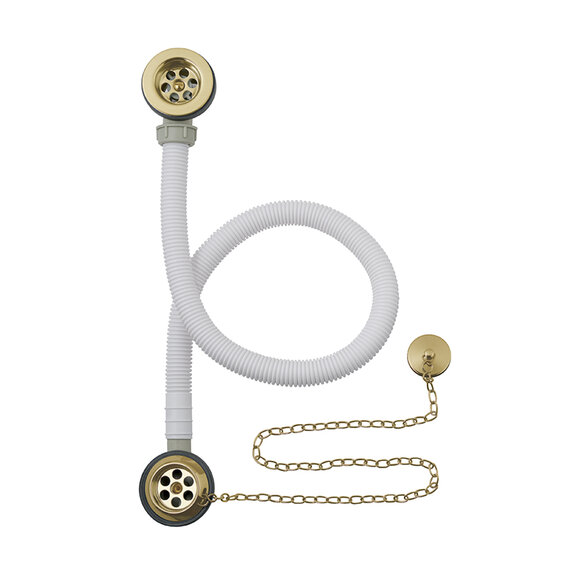 Concealed Plug & Chain Bath Waste in Brushed Gold