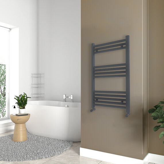 800 Height x 500 Width - Anthracite Straight Multirail Vertical Radiator - BC Diva