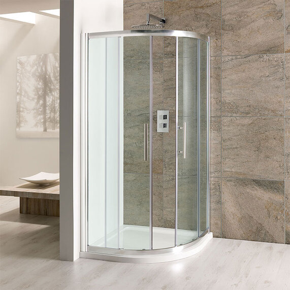 Volente Quadrant (Double Door) 900 x 900mm Shower Enclosure (Optional Tray)