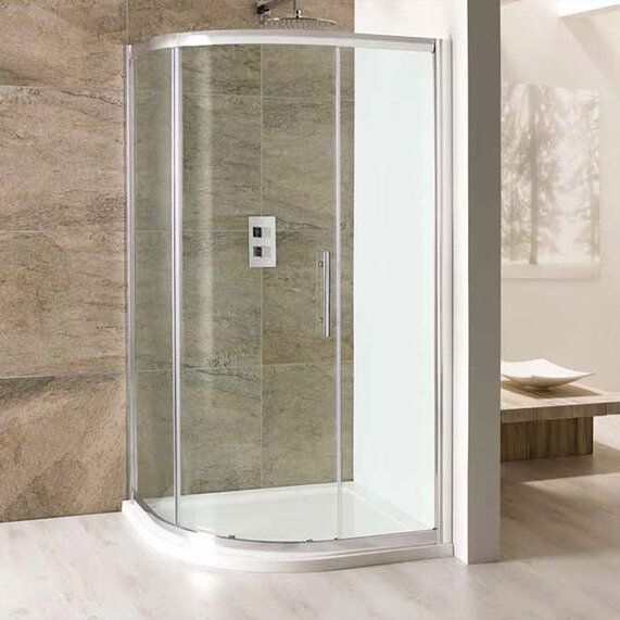 Volente Offset Quadrant (Single Door) 900 x 760mm with Optional Right Hand Tray