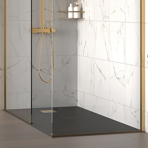 1600mm | Black Slate Tray | 26mm Slimline Rectangular