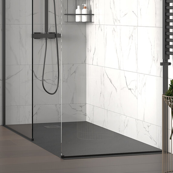 1800 x 800mm | Black Slate Tray | 26mm Slimline Rectangular