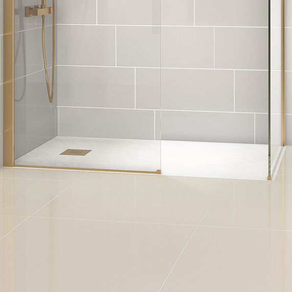 1800 x 800mm | White Slate Tray | 26mm Slimline Rectangular