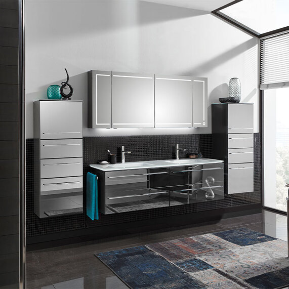 Pelipal Leonardo 1690mm High Gloss Vanity Unit with Double Sink