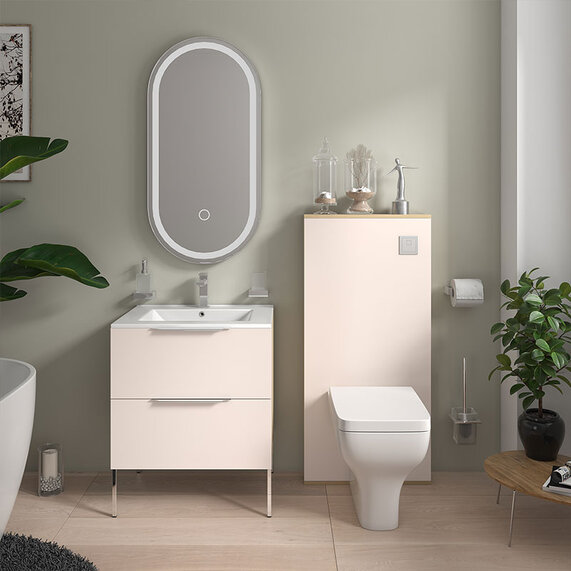 Sand Vanity Unit with WC Floorstanding Toilet Unit - Alani 600