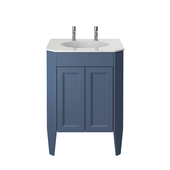 600mm Maritime Blue Traditional Freestanding Vanity Unit with Basin, Heritage Caversham