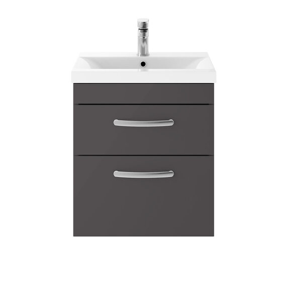 Nuie Athena Grey 500mm Wall Hung Vanity Unit with Basin