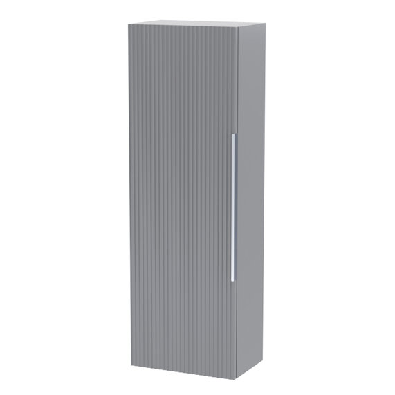 400 x 1200mm - Satin Grey Tallboy Wall Unit - Hudson Reed Fluted