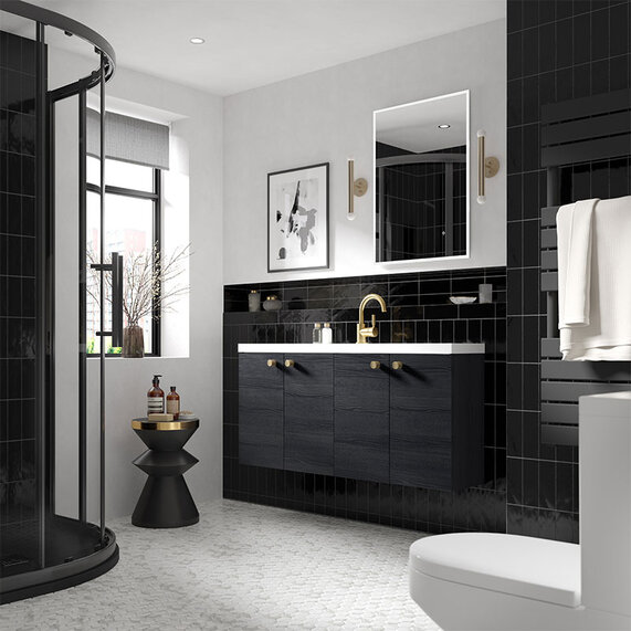 Hudson Reed Fusion 1200mm Black Vanity Unit with Sink