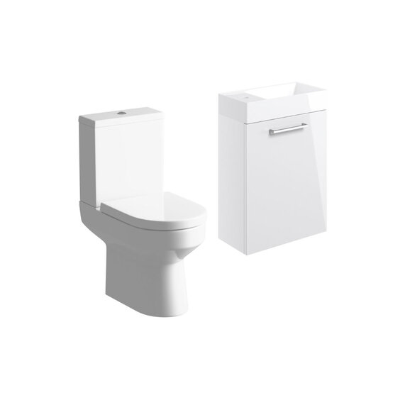 Vera 410mm White Wall Hung Basin Unit with Toilet