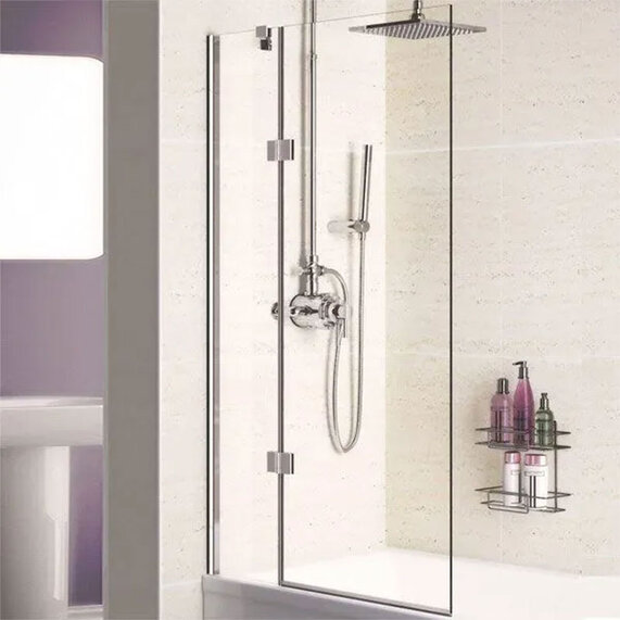 1500 x 900mm - Left Hand Hinged Bath Screen - Coastline
