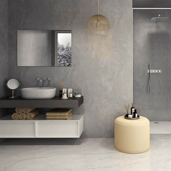 Concrete - Shower Wet Wall by Perform Panel - Various Sizes, Straight Edge or Nu-Lock