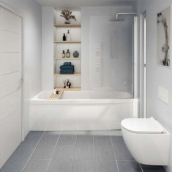 White Gloss - Shower Wet Wall by Perform Panel - Various Sizes, Straight Edge or Nu-Lock