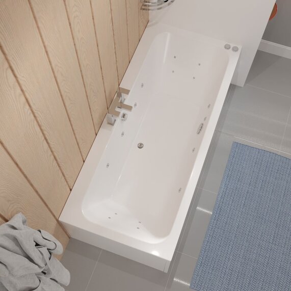 1700 x 750 - Whirlpool Acrylic Bath - Double Ended