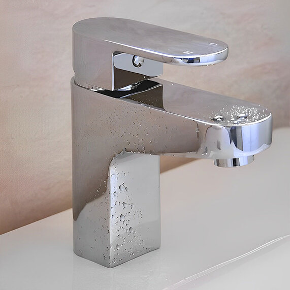 Virgo Modern Basin Mixer Tap with Click Waste